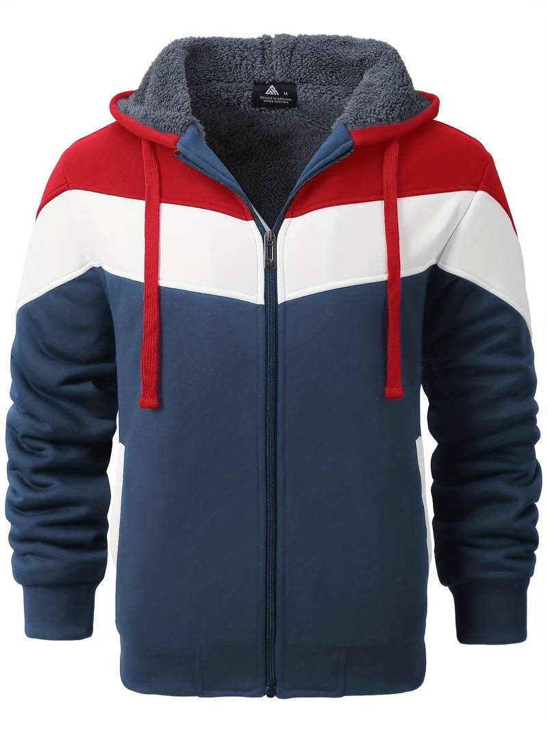 Veste à manches longues tricolore pour hommes