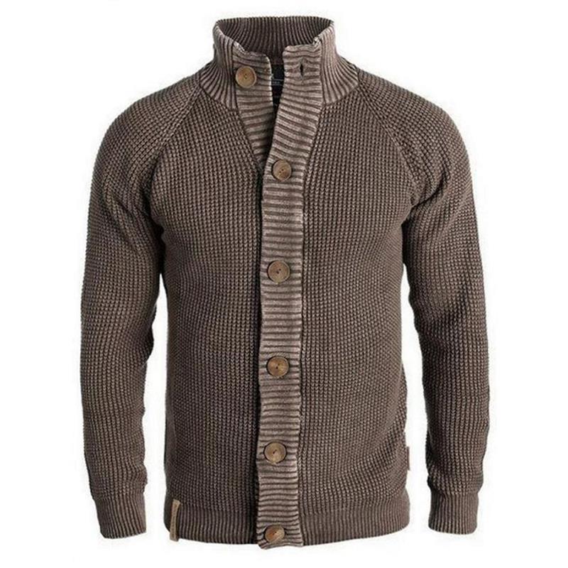 Cardigan en maille unie à manches longues pour hommes