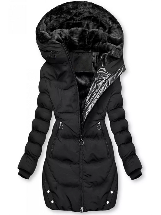 Veste Mi-Longue Élégante avec Doublure Chaude pour Femmes
