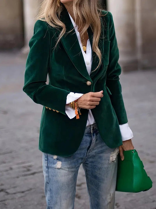 Élégant Blazer en Velours pour Femmes - Marie Montel
