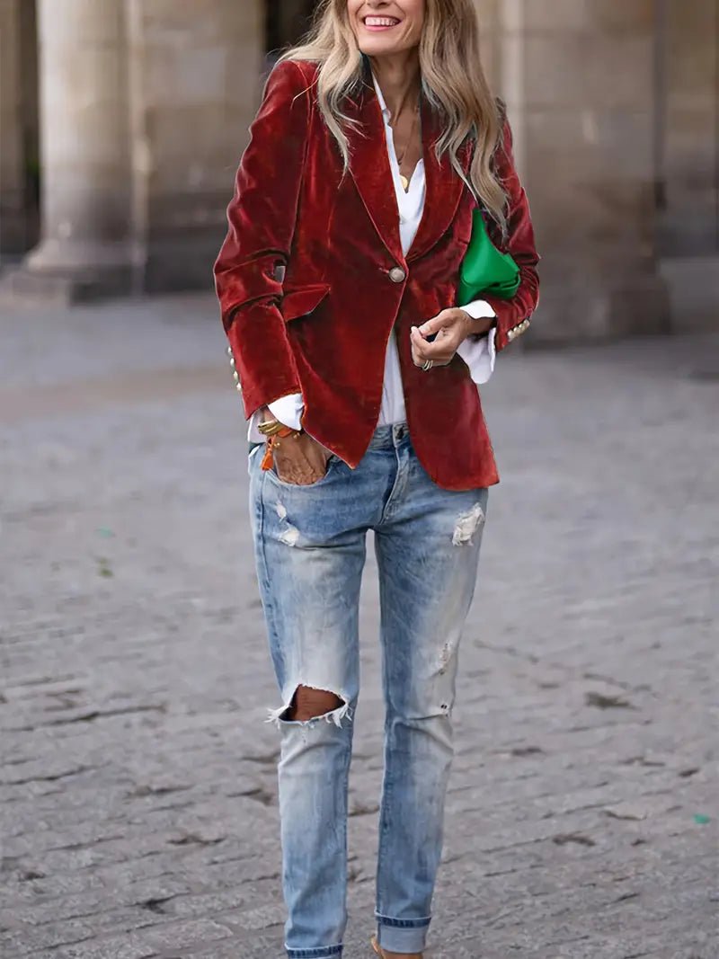 Élégant Blazer en Velours pour Femmes - Marie Montel
