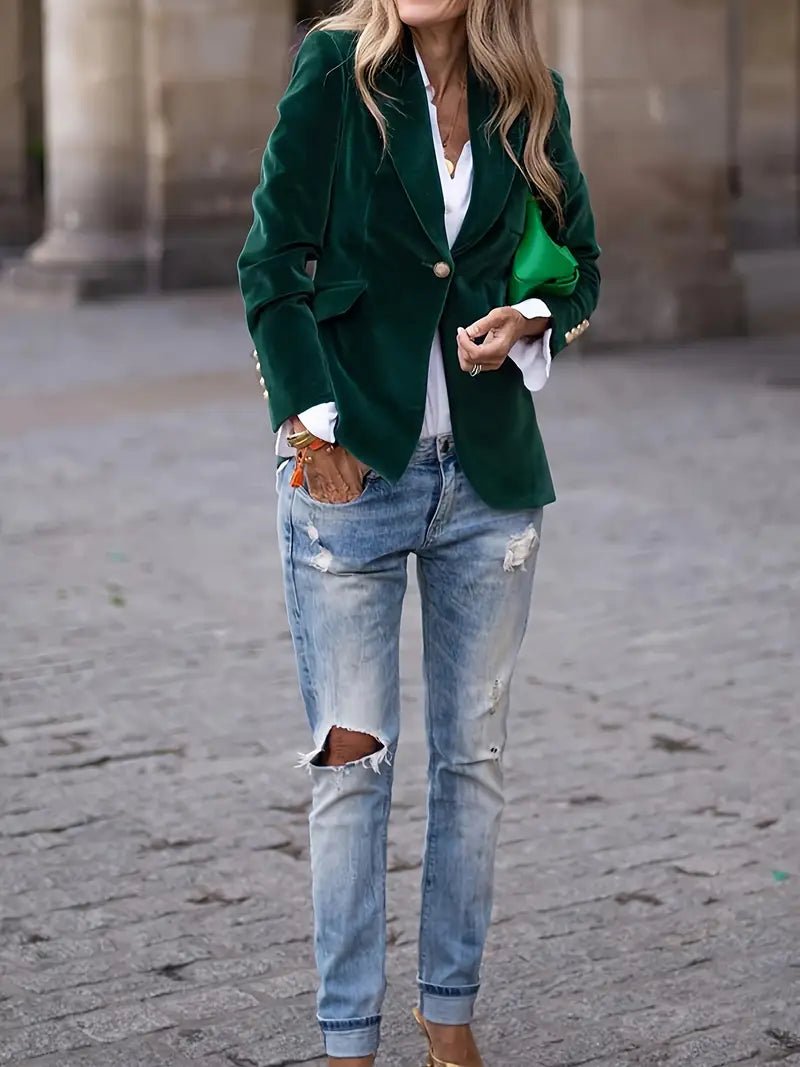 Élégant Blazer en Velours pour Femmes - Marie Montel