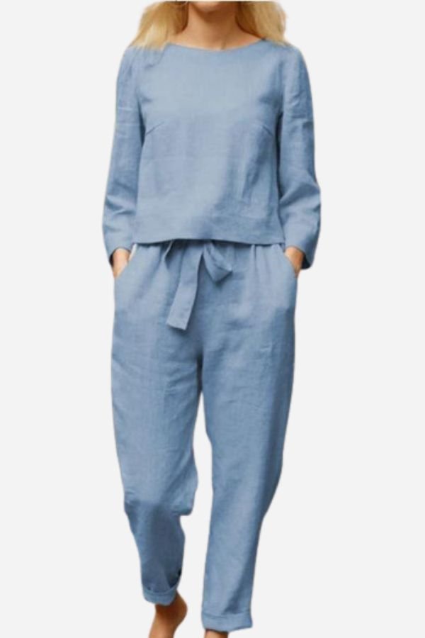 Élégant Ensemble Monochrome en Lin pour Femmes - Marie Montel