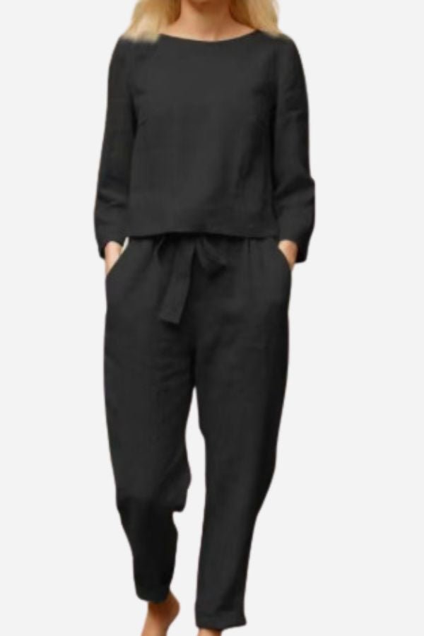 Élégant Ensemble Monochrome en Lin pour Femmes - Marie Montel