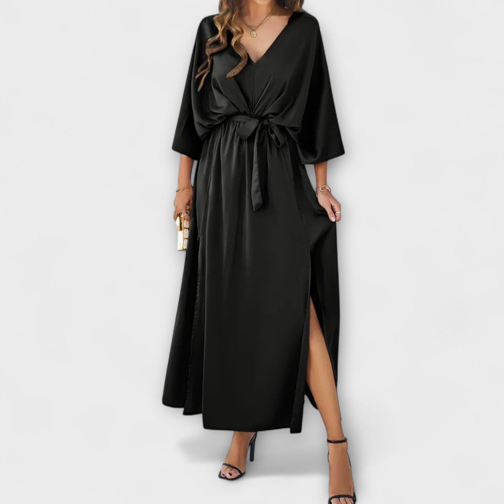 Élégant Maxikleid à V - Ausschnitt pour Femmes - Marie Montel