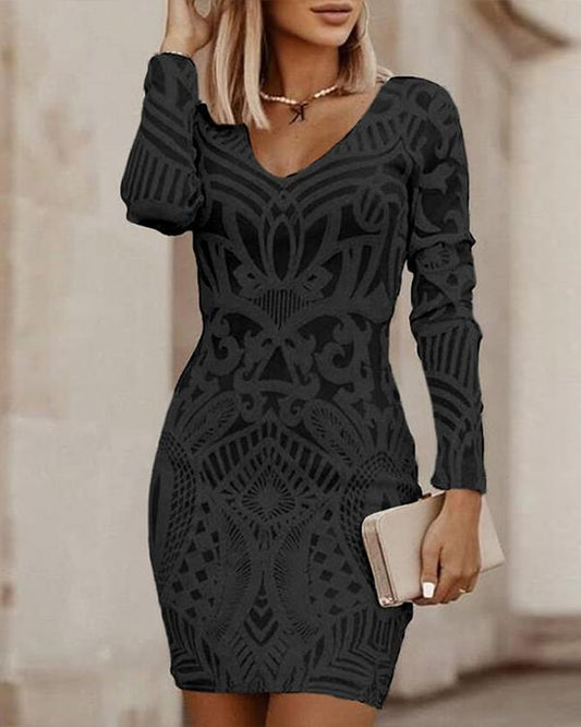 Élégant Robe Bodycon à V - Ausschnitt pour Femmes - Marie Montel
