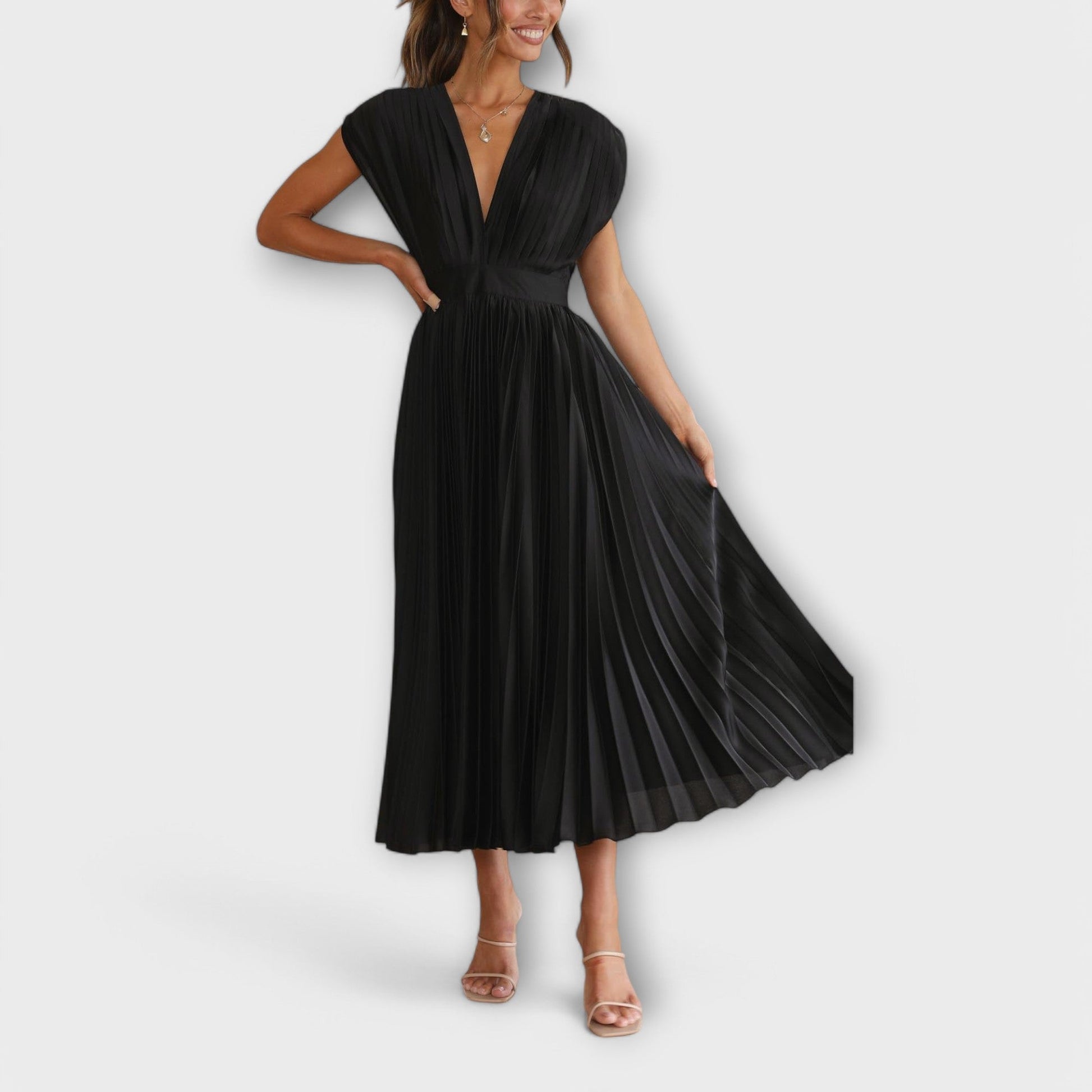 Élégant Robe Drapée en Satin pour Femmes - Marie Montel
