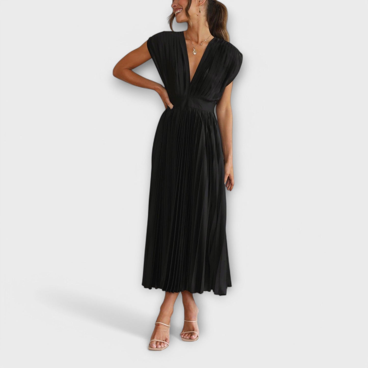 Élégant Robe Drapée en Satin pour Femmes - Marie Montel