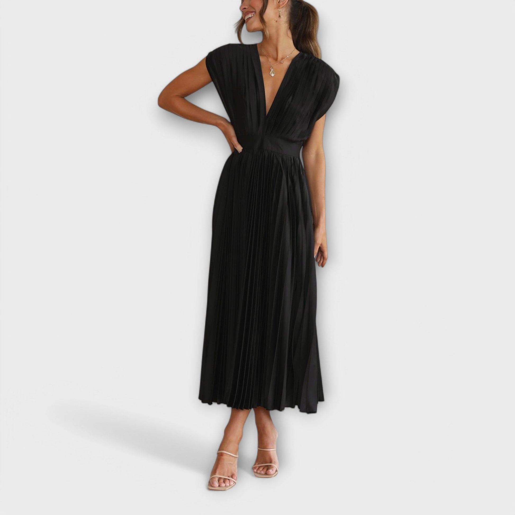 Élégant Robe Drapée en Satin pour Femmes - Marie Montel