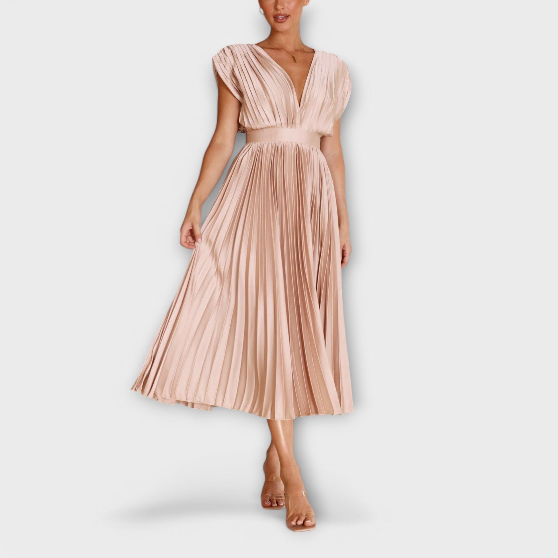 Élégant Robe Drapée en Satin pour Femmes - Marie Montel
