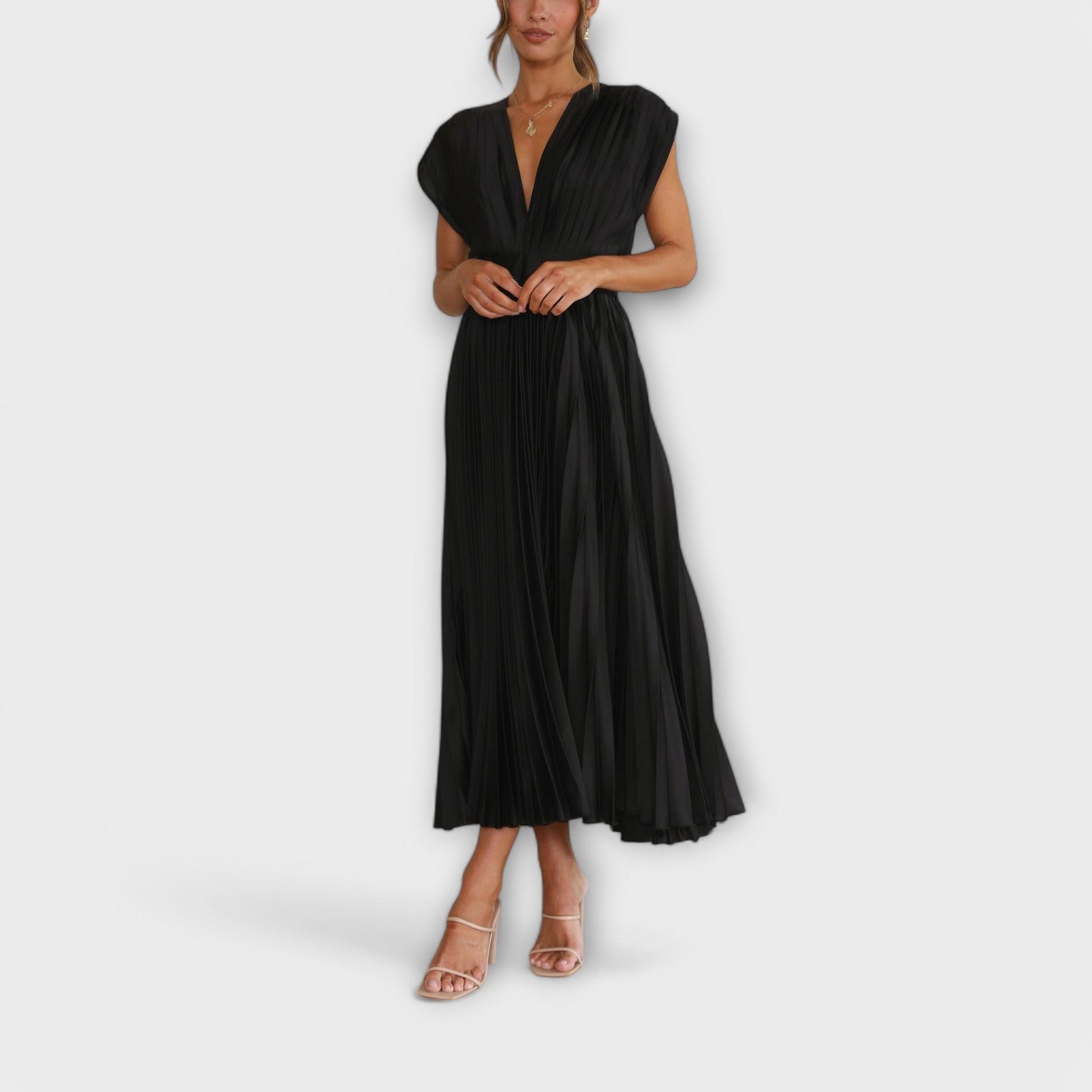 Élégant Robe Drapée en Satin pour Femmes - Marie Montel