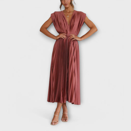 Élégant Robe Drapée en Satin pour Femmes - Marie Montel