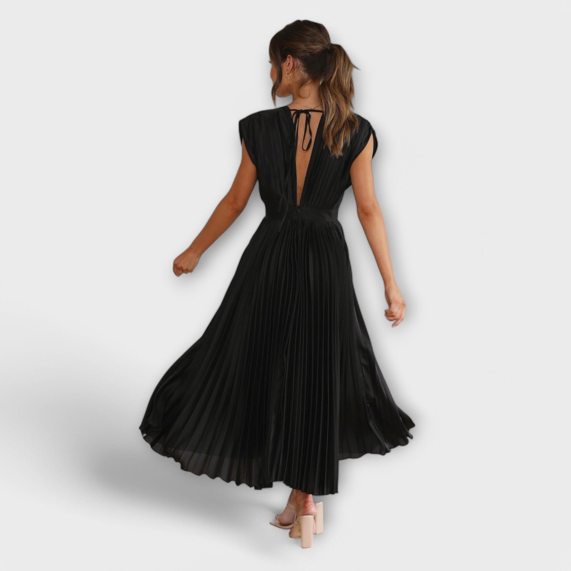 Élégant Robe Drapée en Satin pour Femmes - Marie Montel