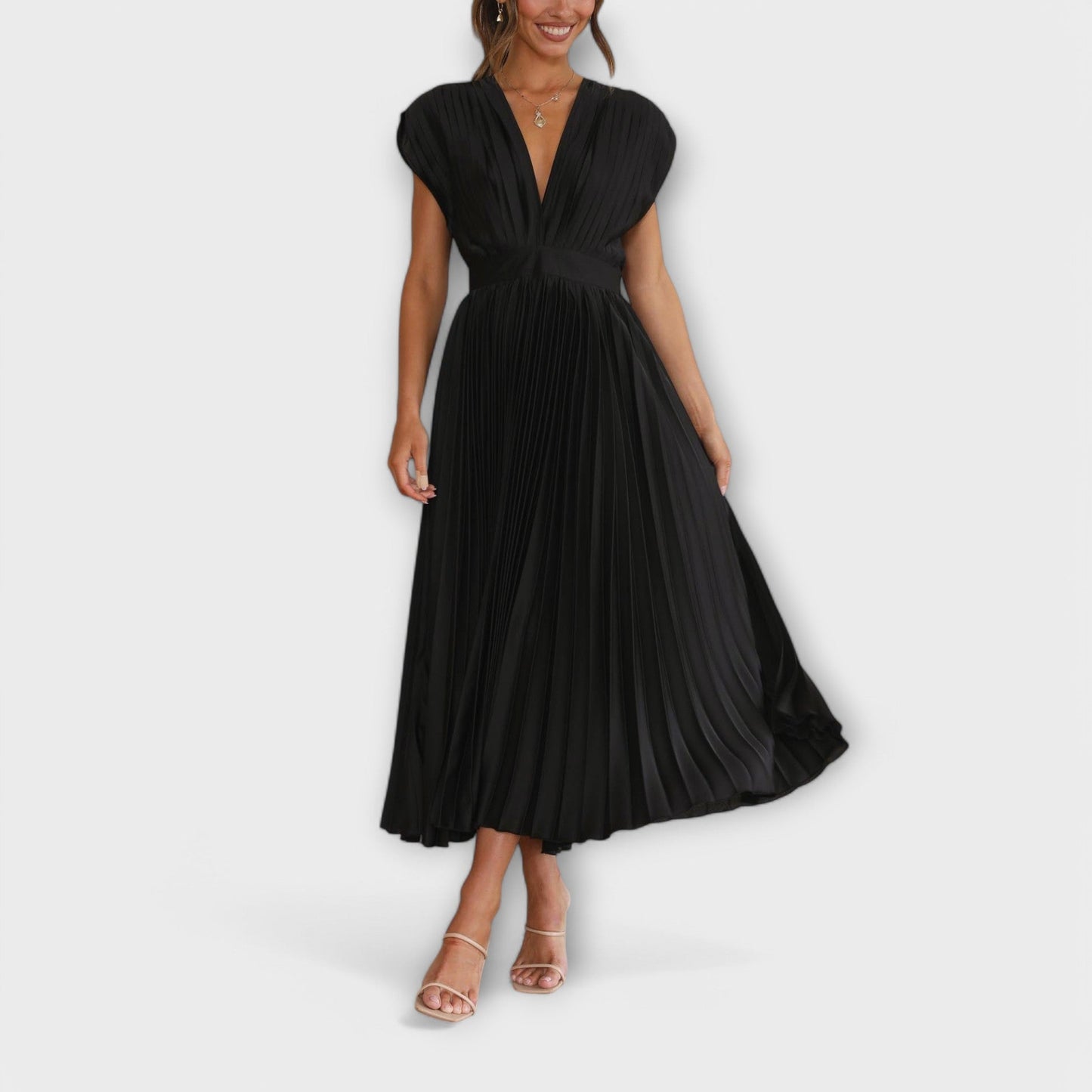 Élégant Robe Drapée en Satin pour Femmes - Marie Montel