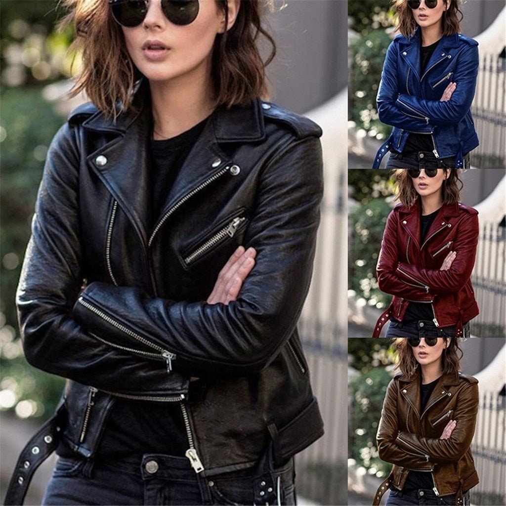 Élégante Veste en Cuir PU pour Femmes - Marie Montel