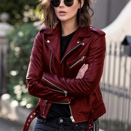 Élégante Veste en Cuir PU pour Femmes - Marie Montel