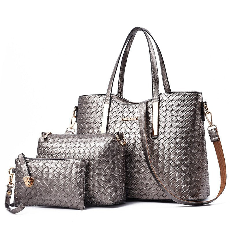 Ensemble 3 Sacs Femme en Cuir Tressé – Cabas, Bandoulière & Pochette - Marie Montel