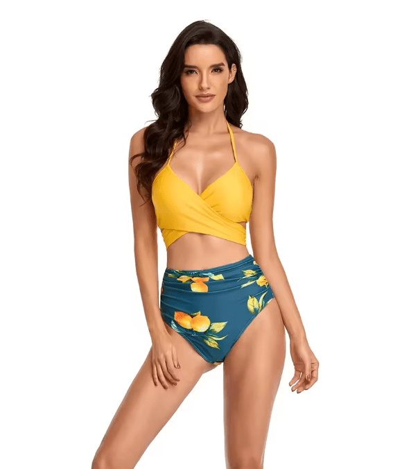Ensemble Bikini WW | Bikini à nouer et à enrouler à fleurs - Marie Montel