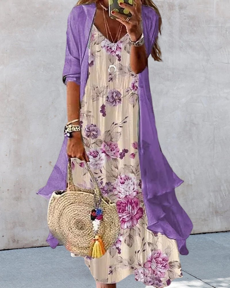 Ensemble de Robe Sling Impression à Deux Pièces pour Femmes - Marie Montel
