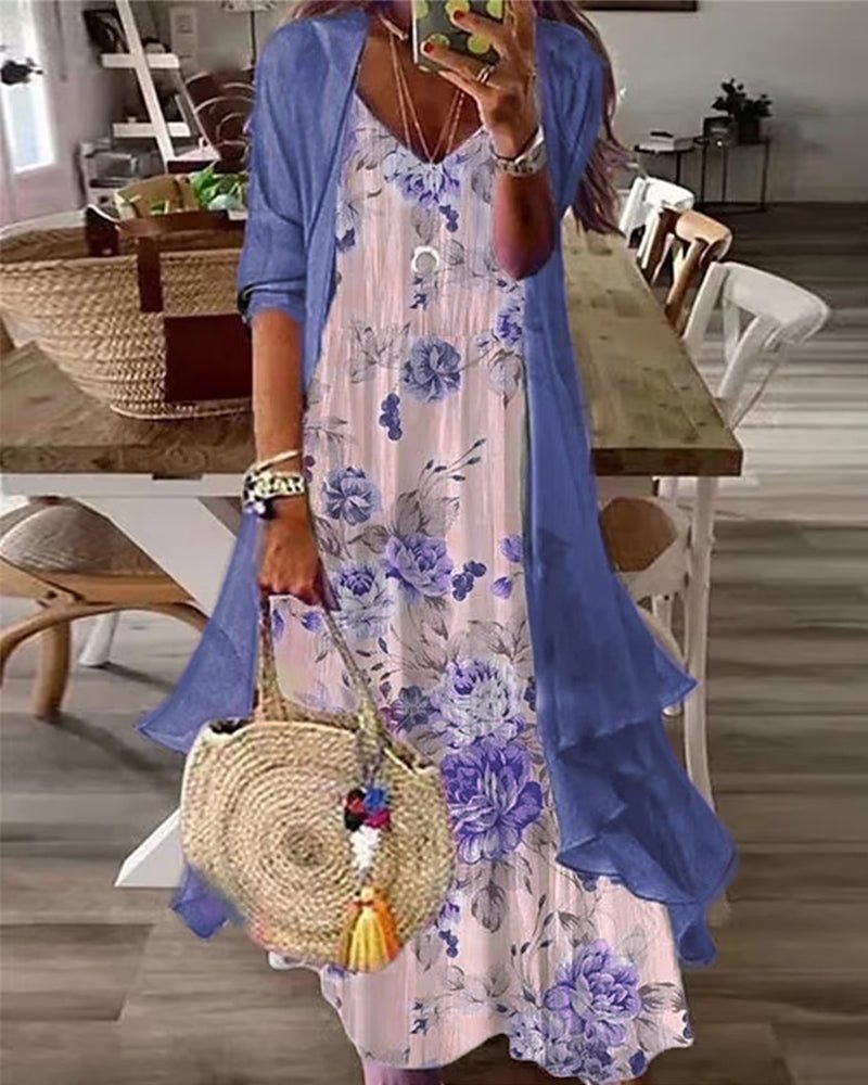 Ensemble de Robe Sling Impression à Deux Pièces pour Femmes - Marie Montel