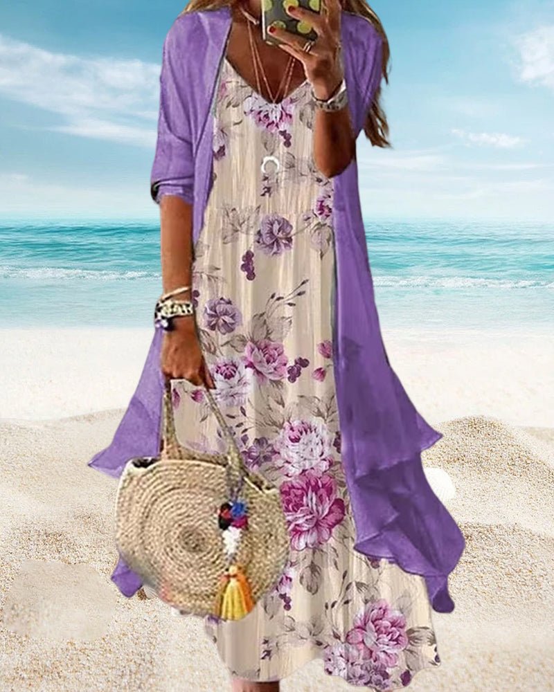 Ensemble de Robe Sling Impression à Deux Pièces pour Femmes - Marie Montel