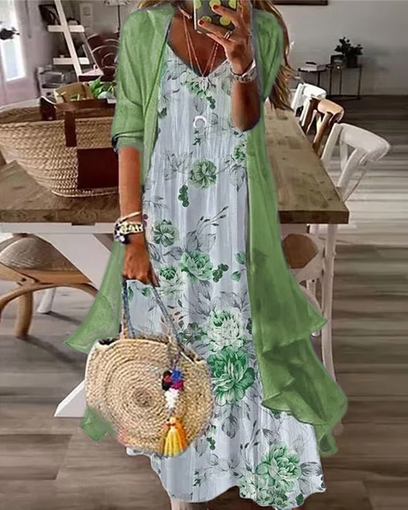 Ensemble de Robe Sling Impression à Deux Pièces pour Femmes - Marie Montel