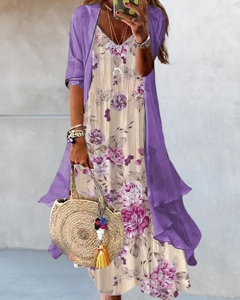 Ensemble de Robe Sling Impression à Deux Pièces pour Femmes - Marie Montel