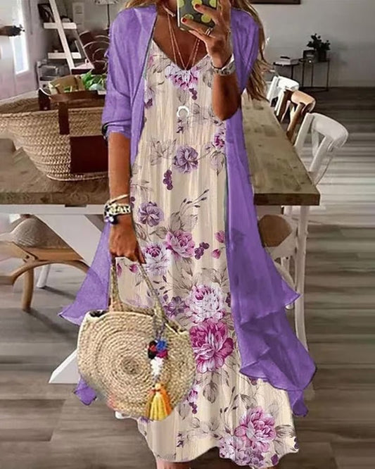 Ensemble de Robe Sling Impression à Deux Pièces pour Femmes - Marie Montel