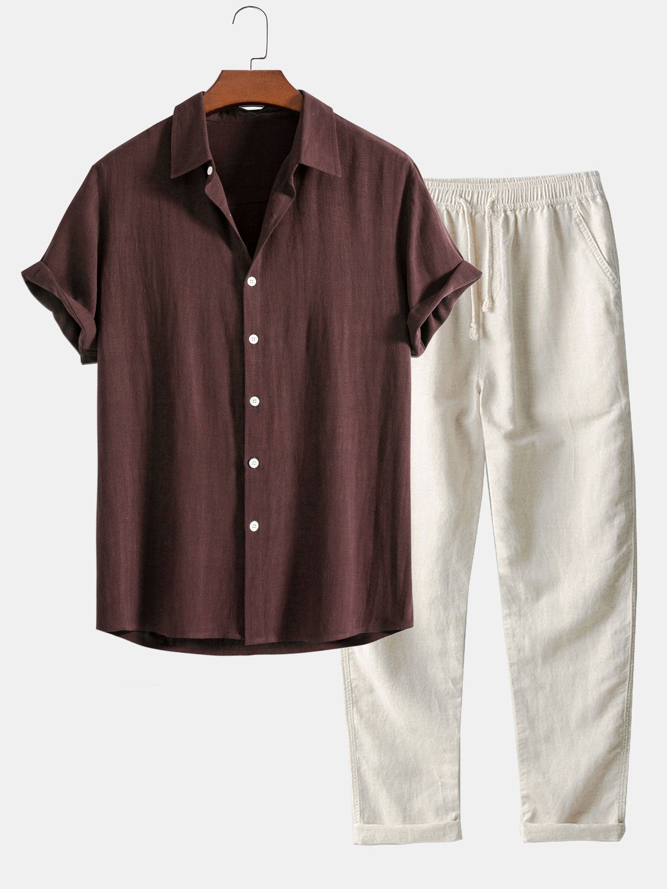 Ensemble Élégant en Bleu Marine et Marron pour Hommes - Marie Montel