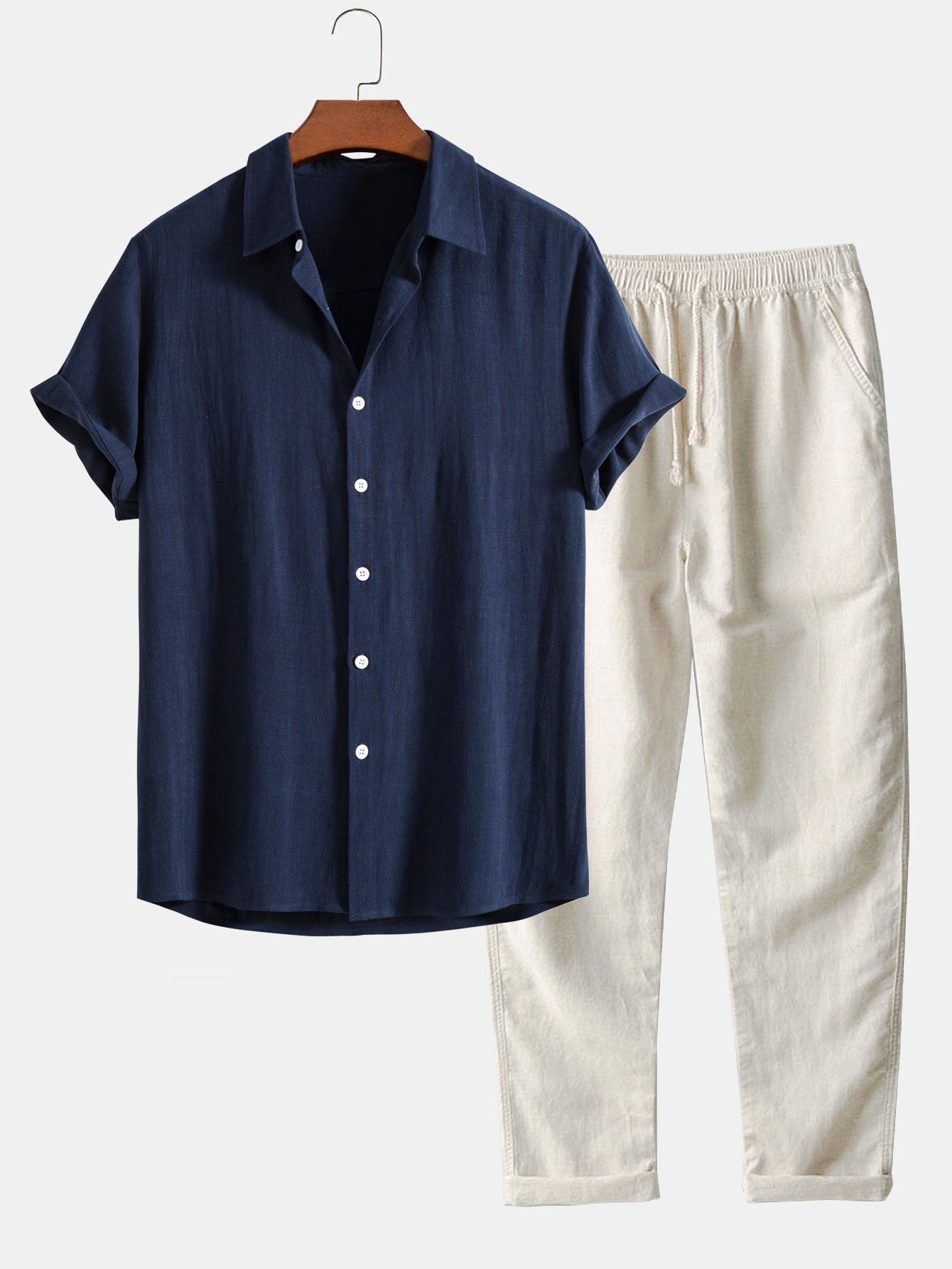 Ensemble Élégant en Bleu Marine et Marron pour Hommes - Marie Montel