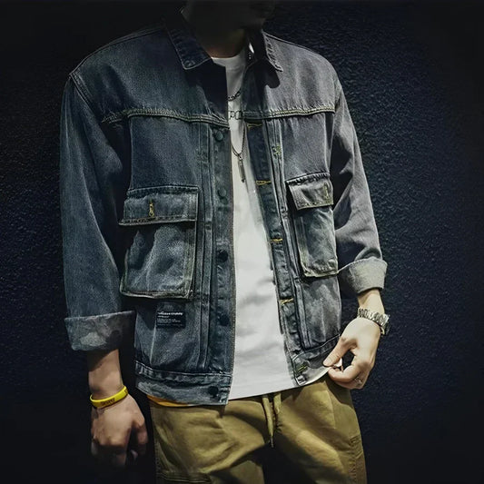 Veste en denim décontractée pour hommes