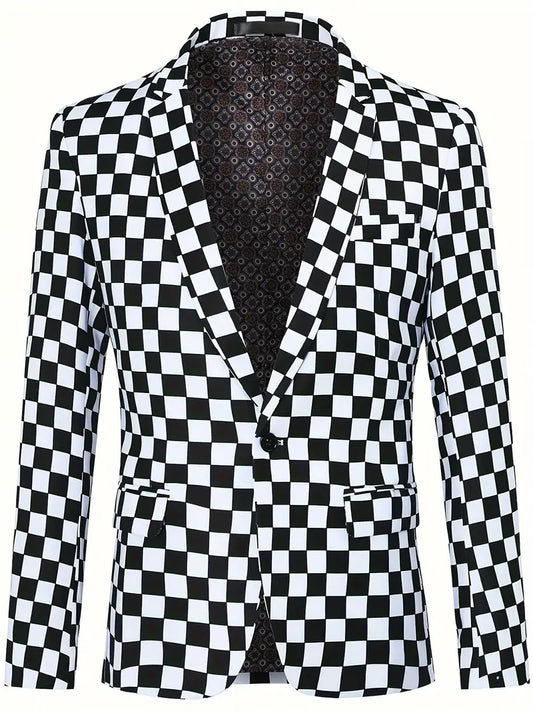 Blazer à motif carreaux pour hommes