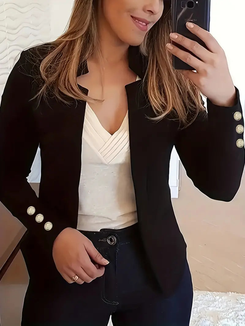 Blazer à manches longues ouvert pour femmes