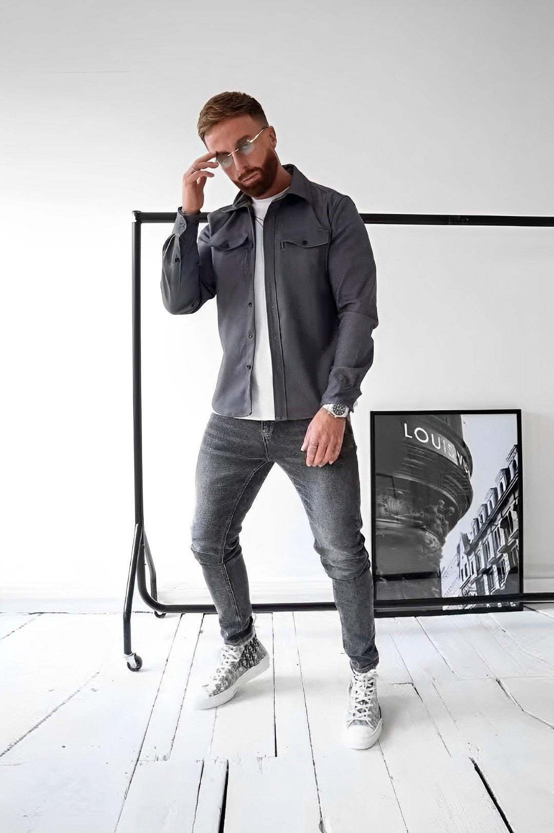 Chemise Casual en Coton Raffiné pour Hommes