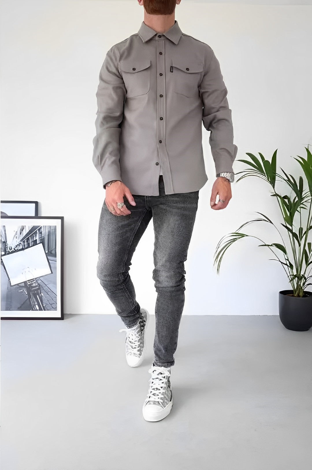 Chemise Casual en Coton Raffiné pour Hommes