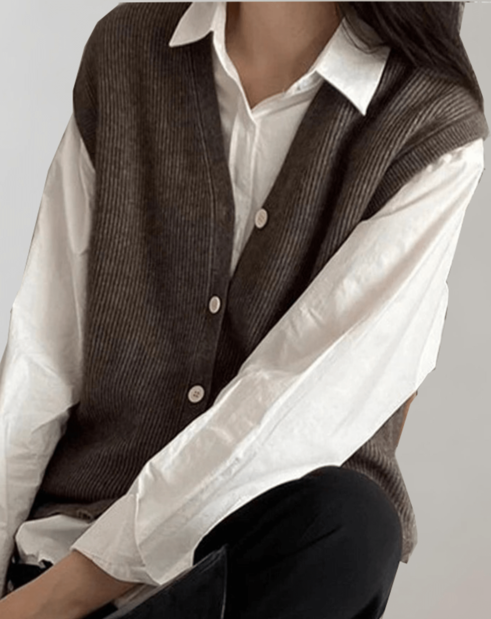 Gilet en Tricot Décontracté avec Boutons pour Femmes - Marie Montel