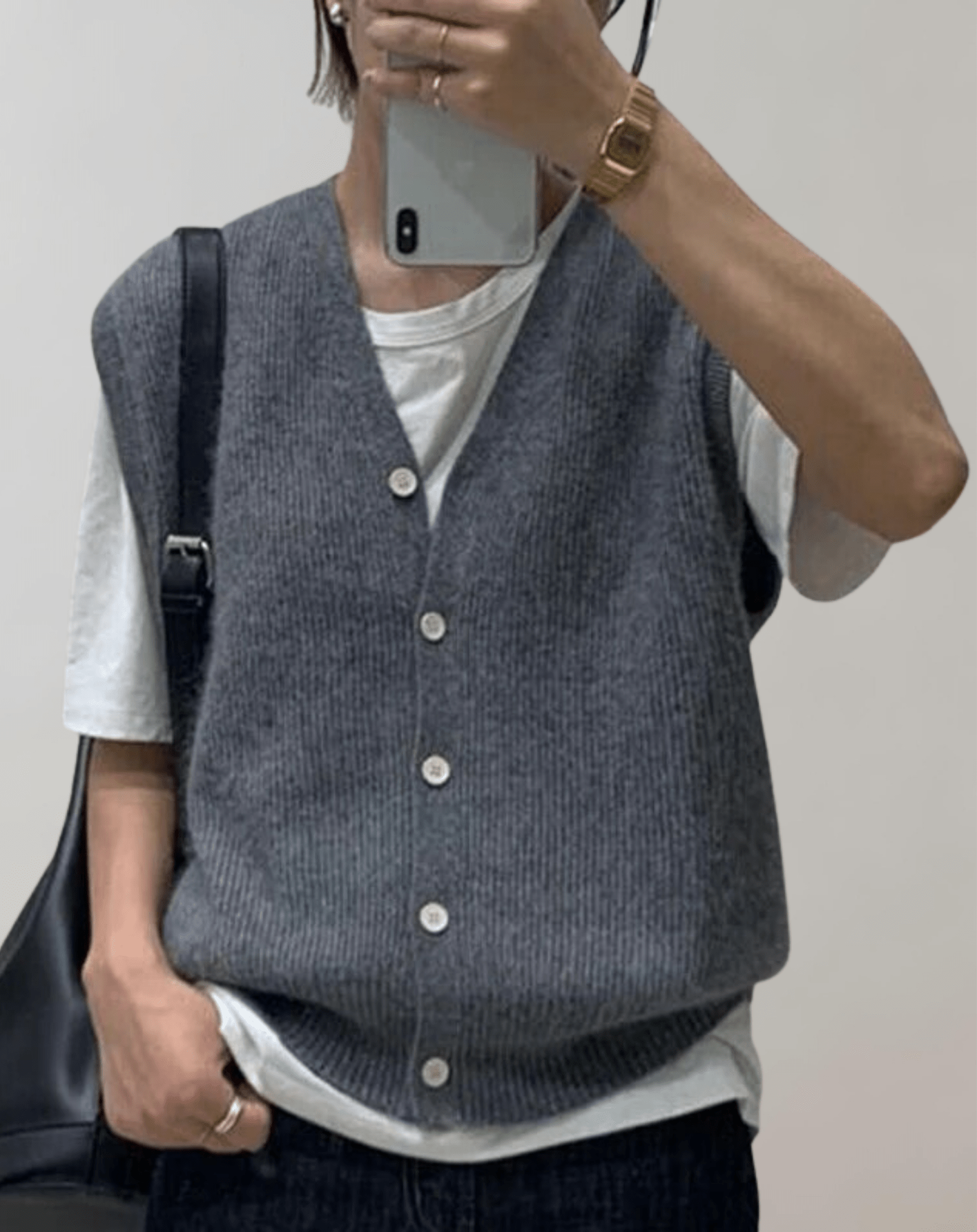Gilet en Tricot Décontracté avec Boutons pour Femmes - Marie Montel
