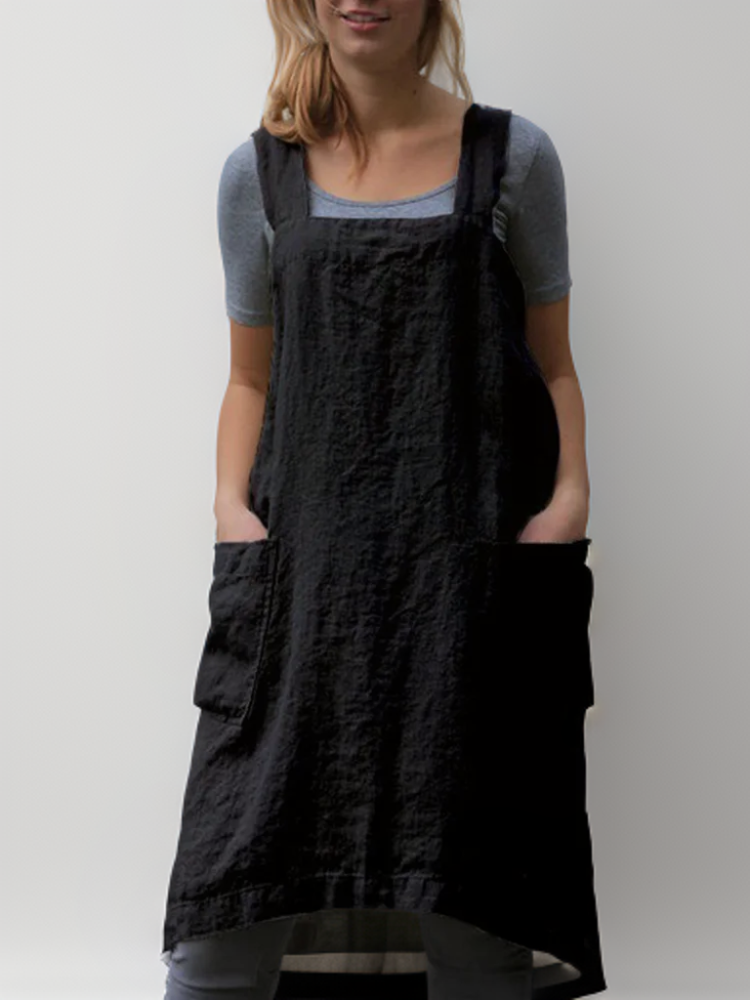 Chic Robe Longue en Mélange de Coton et Lin pour Femmes