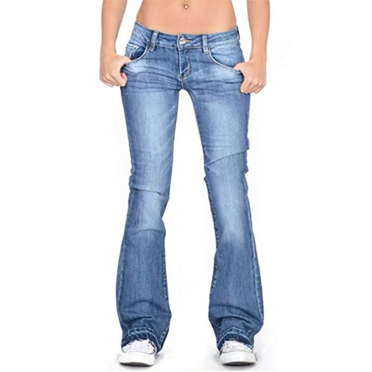 Jeans Évasés Taille Basse en Denim pour Femmes - Marie Montel
