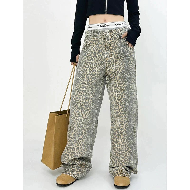 Jeans Tendance à Motif Léopard pour Femmes - Marie Montel