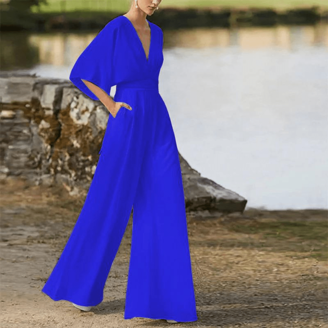 Jumpsuit Élégant à Manches Mi - Longues pour Femmes - Marie Montel