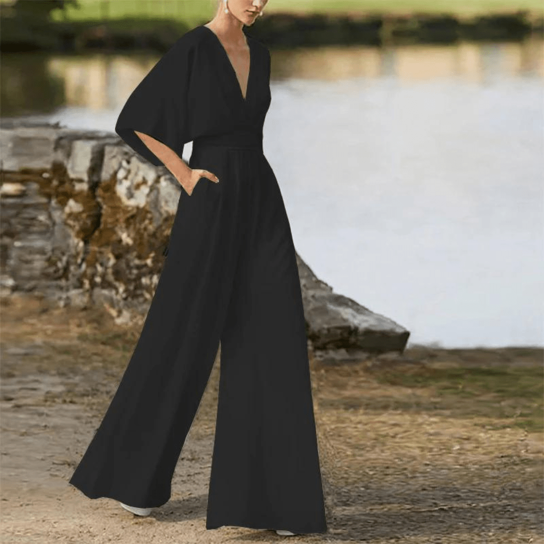 Jumpsuit Élégant à Manches Mi - Longues pour Femmes - Marie Montel