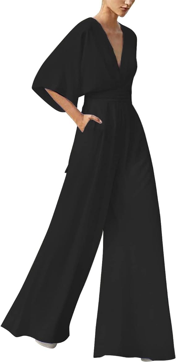 Jumpsuit Élégant à V - Ausschnitt pour Femmes - Marie Montel