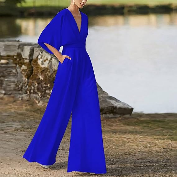 Jumpsuit Élégant à V - Ausschnitt pour Femmes - Marie Montel