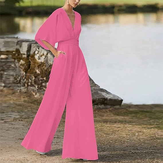 Jumpsuit Élégant à V - Ausschnitt pour Femmes - Marie Montel