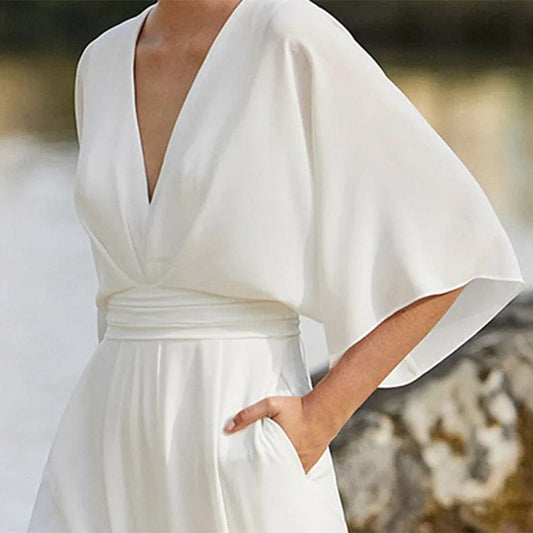 Jumpsuit Élégant à V - Ausschnitt pour Femmes - Marie Montel