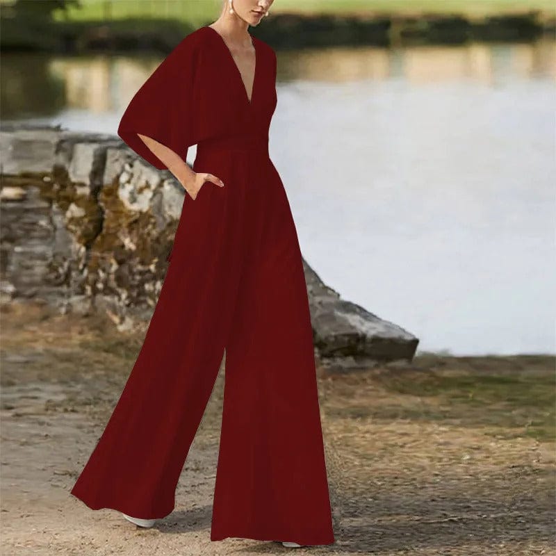 Jumpsuit Élégant à V - Ausschnitt pour Femmes - Marie Montel