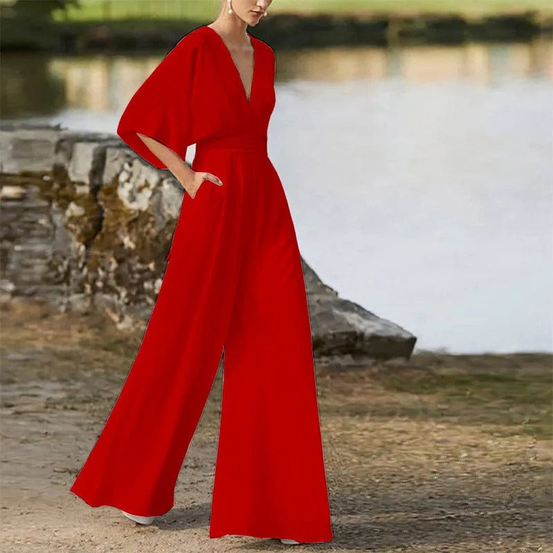 Jumpsuit Élégant à V - Ausschnitt pour Femmes - Marie Montel