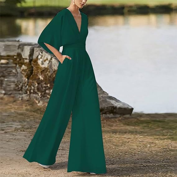 Jumpsuit Élégant à V - Ausschnitt pour Femmes - Marie Montel