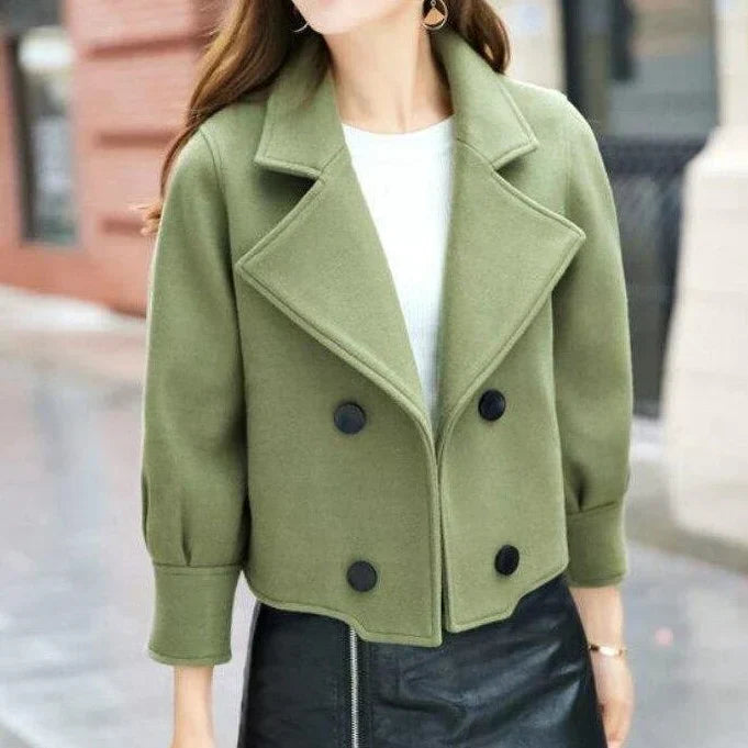 Manteau court uni pour femmes